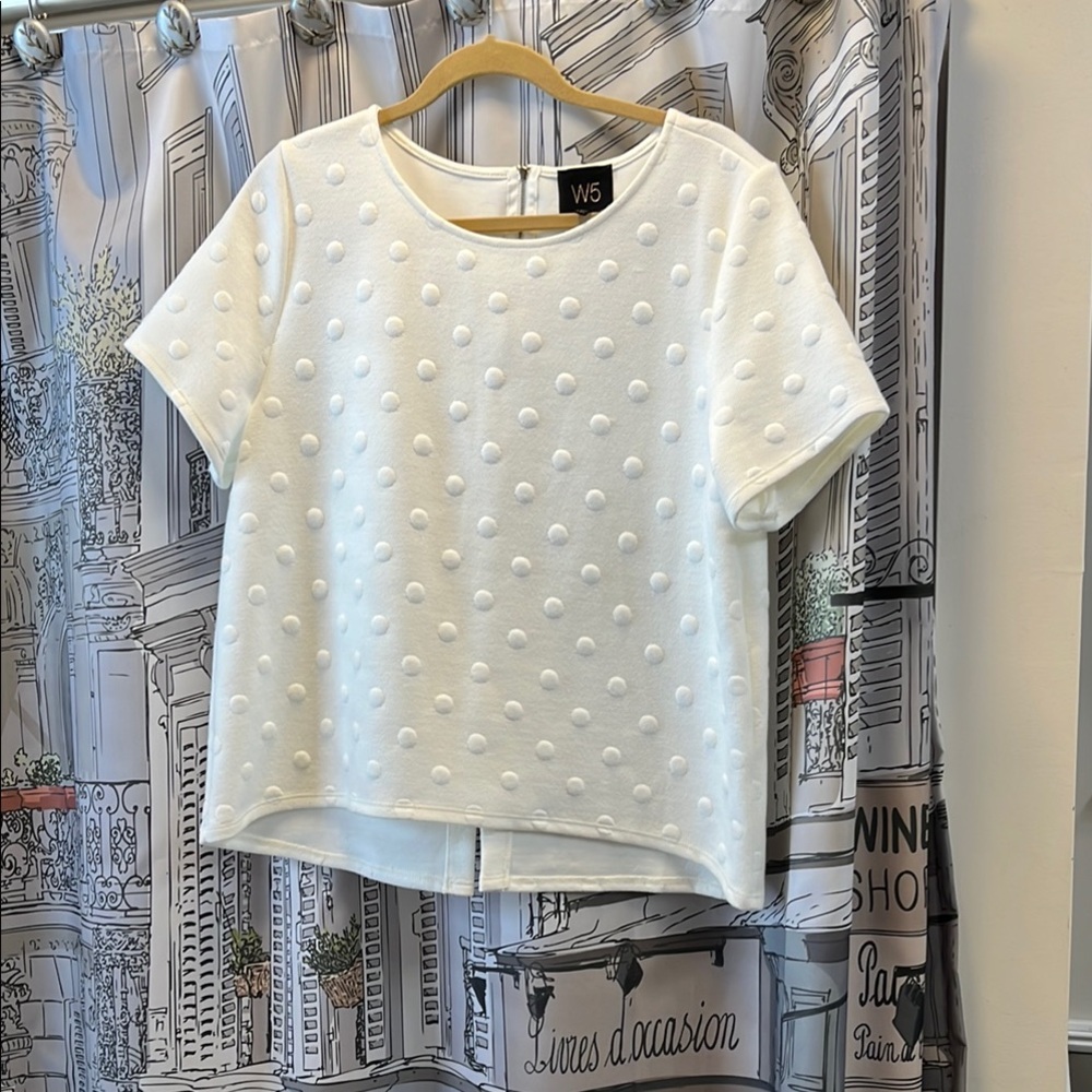 W5 White Short-Sleeve Boxy Tee